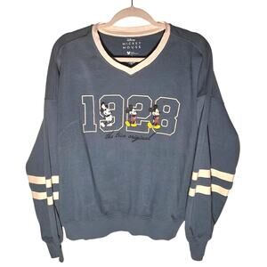 Classic Disney Mickey Mouse V-Neck Sweatshirt L